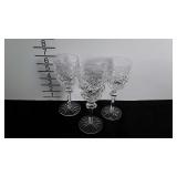 Three Waterford crystal wine glasses