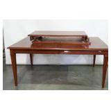 Dining table, with two leaves, table is 67"