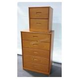 Two Thomasville pieces. Five drawer chest and t