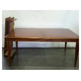 Dining table, with two leaves, table is 67" l