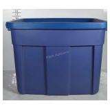 Rubbermaid 18 gallon storage container with lid.