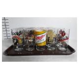 Advertising beer glasses. 14 total.