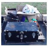 Skid lot, includes storage trunk, cups, binders,