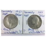 1966-P Kennedy Half Dollar 40% Silver/ 1967