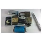 Group with lighters and a padlock