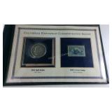 First US commemorative coin and stamp 1892 half