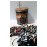 Tin costume jewelry bracelet rings earrings