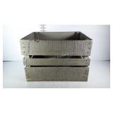 Gray stained crate
