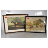 Equestrian themed wall art. 2 vintage pieces.