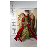 Angel tree topper with porcelain hands and face