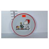 Peanuts holiday plate with Snoopy and Woodstock