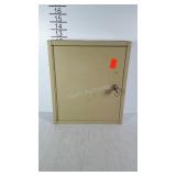 Locking key storage box with key