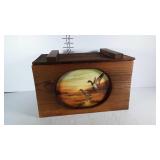 Ammo storage box with duck design panel