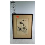 Early print of etching by Richard E Bishop "In