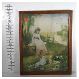 Older print of children playing outdoors in