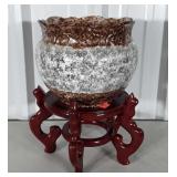 Planter with fishbowl stand