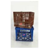 Poly milk crates, two