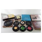 Music lot, loose 45 rpms, 45 boxed sets, 78 rpms,