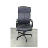 Black office chair, does show use wear on one arm