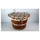 Redskins fabric covered bushel basket