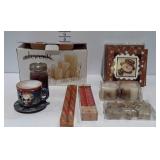 3 photo albums golden,  candle sleigh Stars
