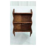 Hand crafted wooden wall shelf, 19 x 30 x 7