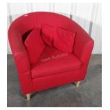 Red Living Room easy Chair, needs some cleaning