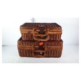 Wicker picnic basket cases