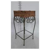 Plant stand, metal base with wicker top