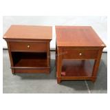 Two pieces. Thomasville single drawer stands.