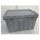 Tote bin with interlocking lid, 12 gallon