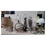 Lamps, misc table lamps, not all complete, some
