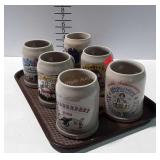 Six Beer Steins, made in Western Germany, all