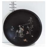 Wall Decorative Plate, metal with Asian mother of
