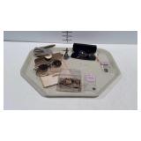 Collectors lot, eye glasses, dog artifacts,