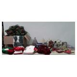 Christmas Decorations Lot, placemats, rug,