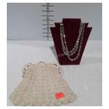 Vanity Accessories, purse, plastic beaded