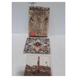Three Ceramic Trivet type Tiles