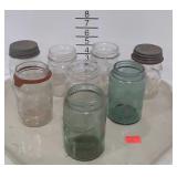 8 Collectors Jars, pint size, Ball, Atlas, clear