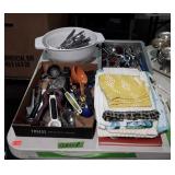 Group plastic colander,  kitchen utensils,
