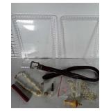 Mixed lot: Brighton size 28 ladies belt, candle,