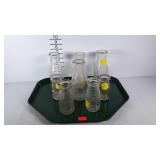 Dairy bottle collection, some damage as marked,