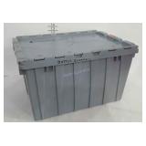 Tote bin with interlocking lid, 12 gallon