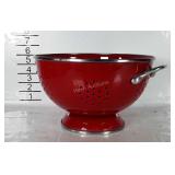 Red enamel colander.  Nice shape.