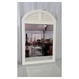 Arch top beveled mirror with shutter design, 33 x