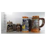 Beer stein lot: 3 steins and one pitcher.  One