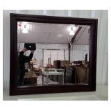 Framed beveled wall mirror, 40 x 35