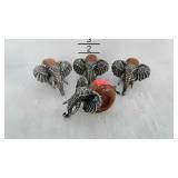 Fancy napkin rings with elephant shape, four