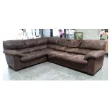 Sectional Sofa, brown Suede type Upholstered, "L"