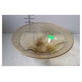 Elegant Depression glass, trifooted fruit bowl